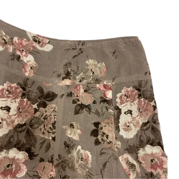 Vintage Jacob A line floral mini Skirt size 7/8 brown floral - Picture 8 of 15